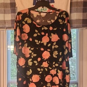LuLaRoe Orange-peachy Short Sleeve Boxy Blouse